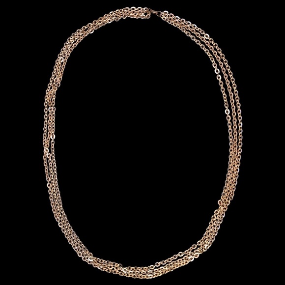 Vintage 3-Strand Gold Tone Chain Necklace - Picture 2 of 4
